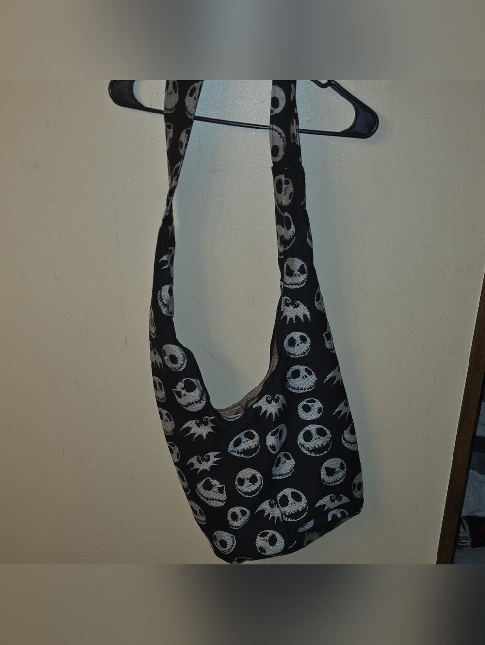 Indigenous Women’s Black/White Jack Skellington Skull Shoulder Bag Zip Top